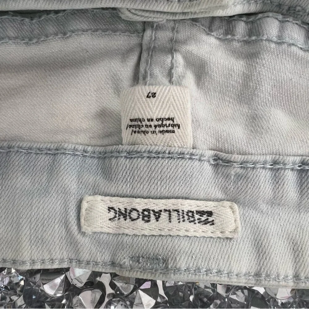 Billabong jeans shorts mini button up Distressed Denim Shorts holes